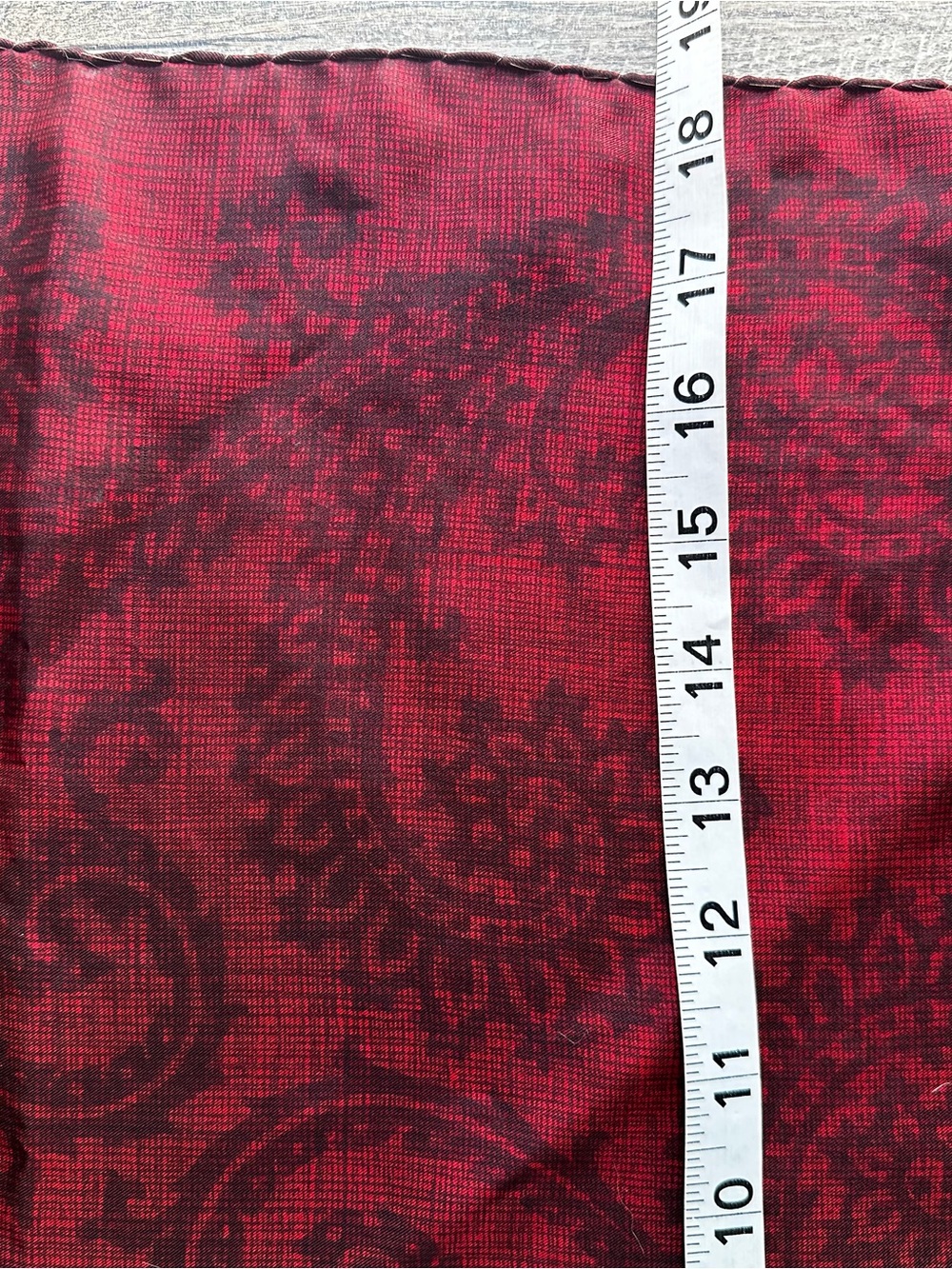 Vintage Red Paisley Scarf Pocket Square - Picture 3 of 5